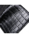 Credit Crocodile Embossed Leather Card Wallet Black - SAINT LAURENT - BALAAN 6