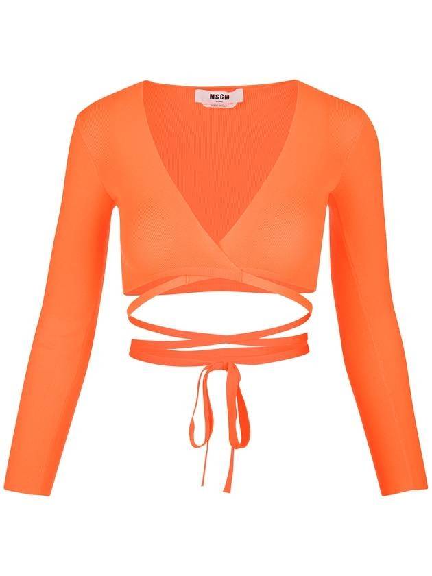 Women's Rib Crop Knit Top Orange - MSGM - BALAAN 1