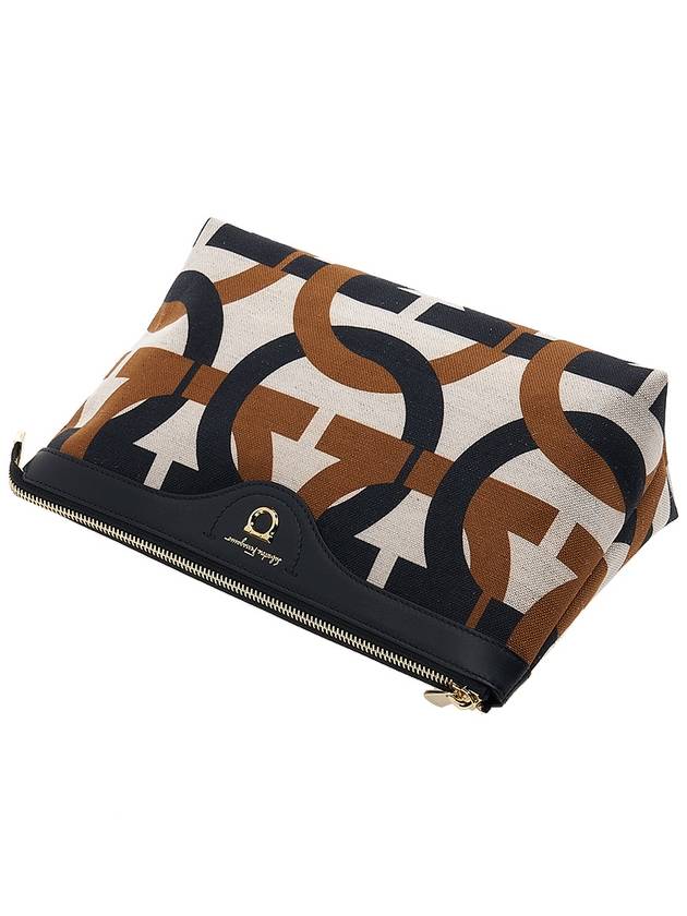 Monogram Fabric Pouch Bag Black - SALVATORE FERRAGAMO - BALAAN 5