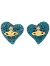 Women's Tiny Diamante Heart Earrings Blue - VIVIENNE WESTWOOD - BALAAN 1