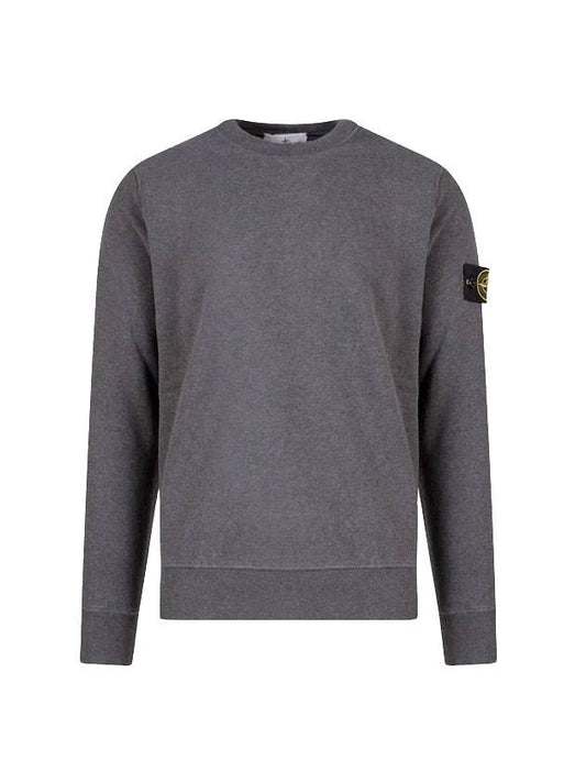 Wappen Patch Crew Neck Sweatshirt Grey - STONE ISLAND - BALAAN.