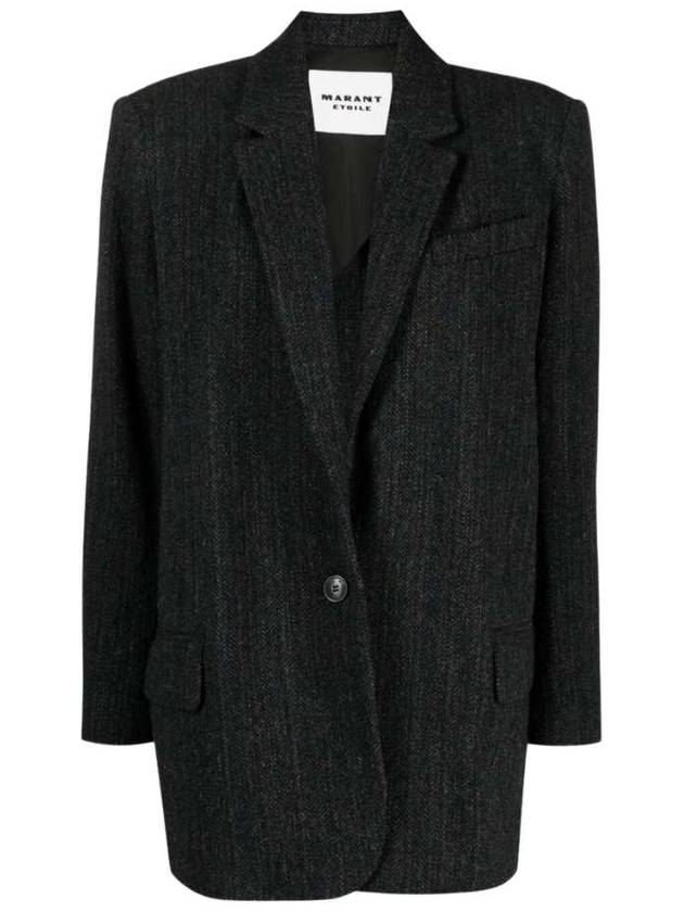 Kerstin Single Breasted Virgin Wool Blazer Jacket Black - ISABEL MARANT - BALAAN 2