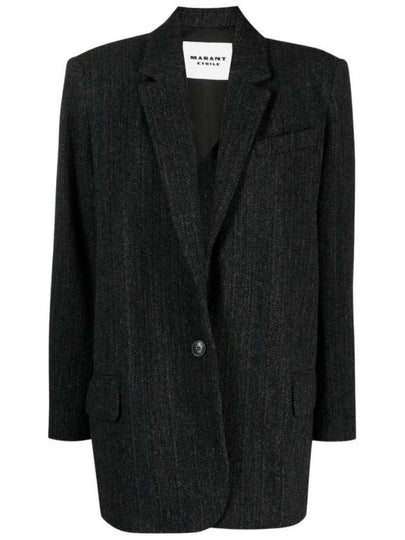 Kerstin Single Breasted Virgin Wool Blazer Jacket Black - ISABEL MARANT - BALAAN 2