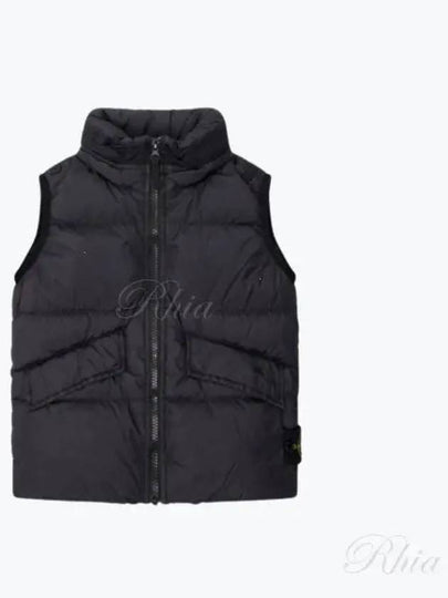 Kids Crinkle Reps Recycled Nylon Down Vest Black - STONE ISLAND - BALAAN 2