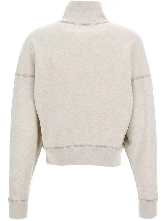 Ross Stand-Up Collar Short Cotton Sweatshirt Ecru - ISABEL MARANT - BALAAN 4