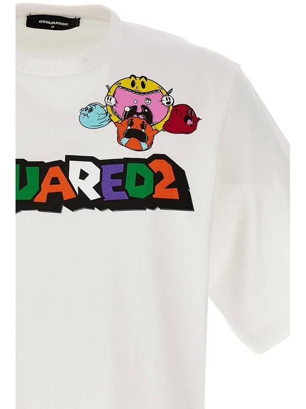 Logo Print Short Sleeve T-Shirt White - DSQUARED2 - BALAAN 4