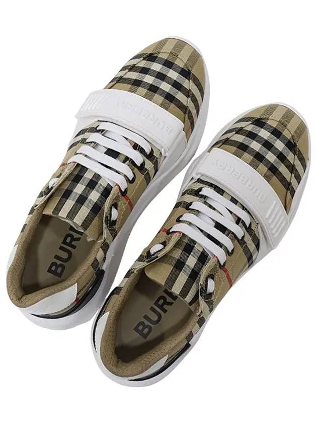 Vintage Check Suede Leather Sneakers Archive Beige - BURBERRY - BALAAN 8