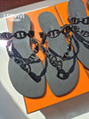 Island Sandals Noir - HERMES - BALAAN 3