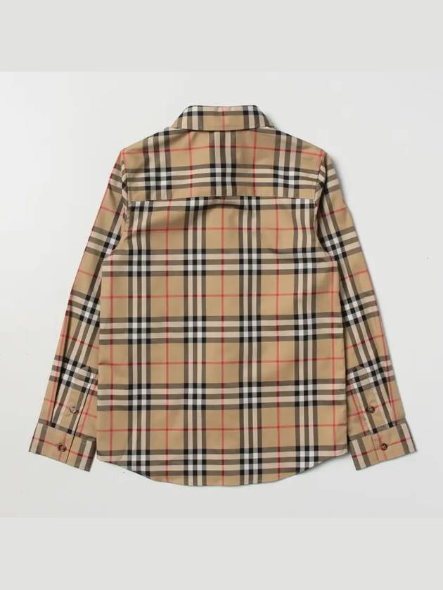 Vintage Check Stretch Cotton Long Sleeve Shirt Beige - BURBERRY - BALAAN 3