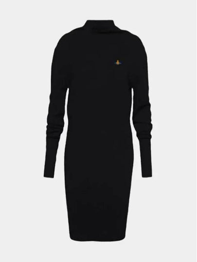 Women's ORB Embroidered Logo Bea Medium Dress Black - VIVIENNE WESTWOOD - BALAAN 2