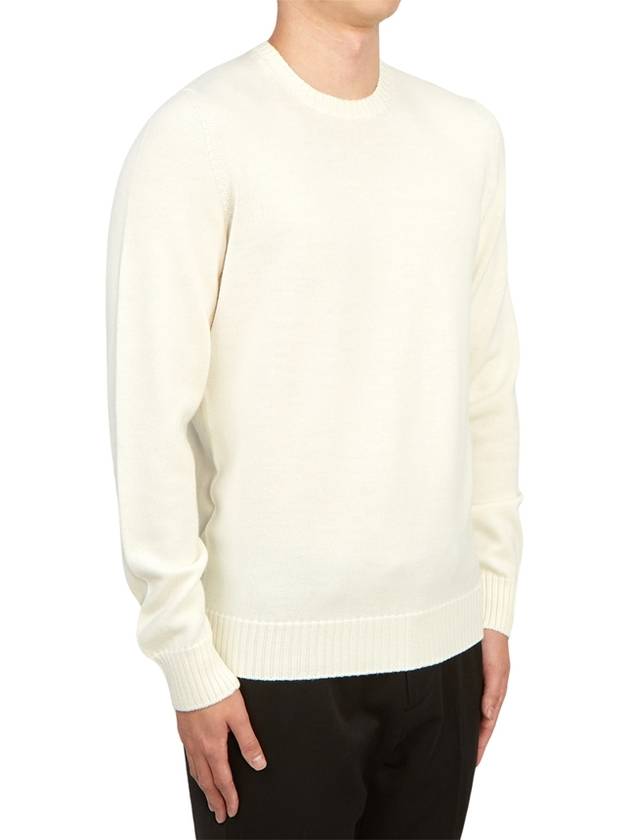 Crew Neck Wool Knit Top Ivory - DRUMOHR - BALAAN 4