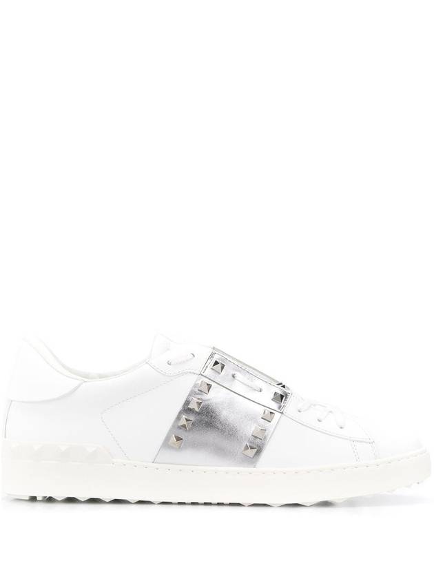 Men's Rockstud Untitled Low Top Sneakers White Silver - VALENTINO - BALAAN 3