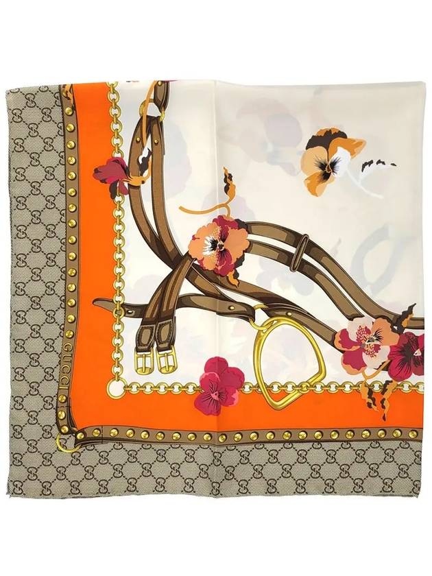 GG Flower Square Silk Scarf - GUCCI - BALAAN 2