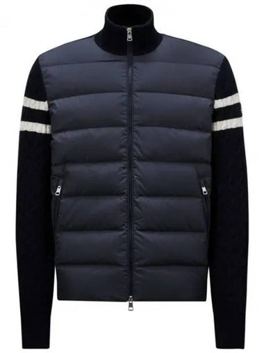 Logo patch knit padding navy blue - MONCLER - BALAAN 1