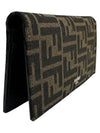 FF Fabric Long Wallet Brown - FENDI - BALAAN 3