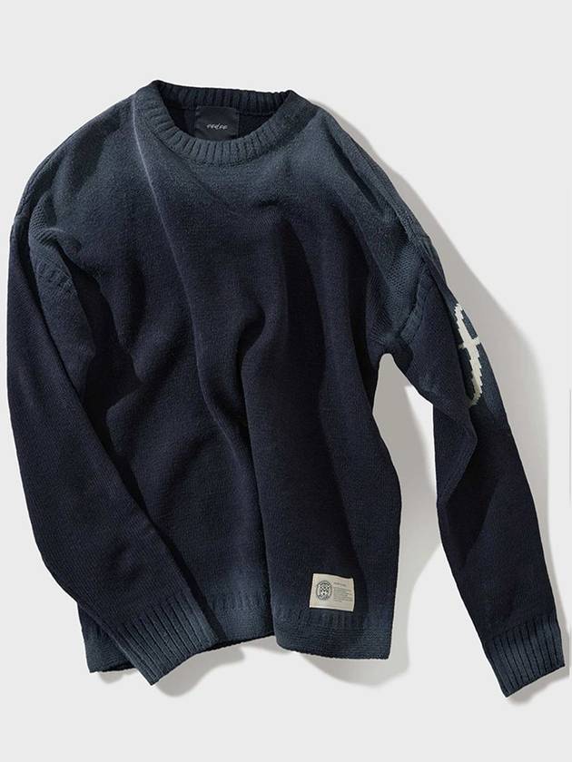 Vintage Washed E-Frog Round Pullover Navy - FFEFF STUDIO - BALAAN 2