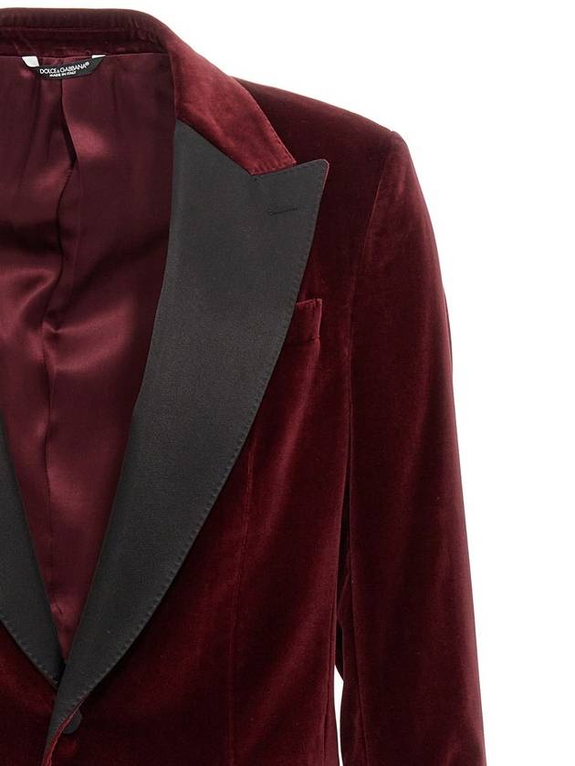 Dolce & Gabbana Bordeaux Cotton Blazer - DOLCE&GABBANA - BALAAN 3