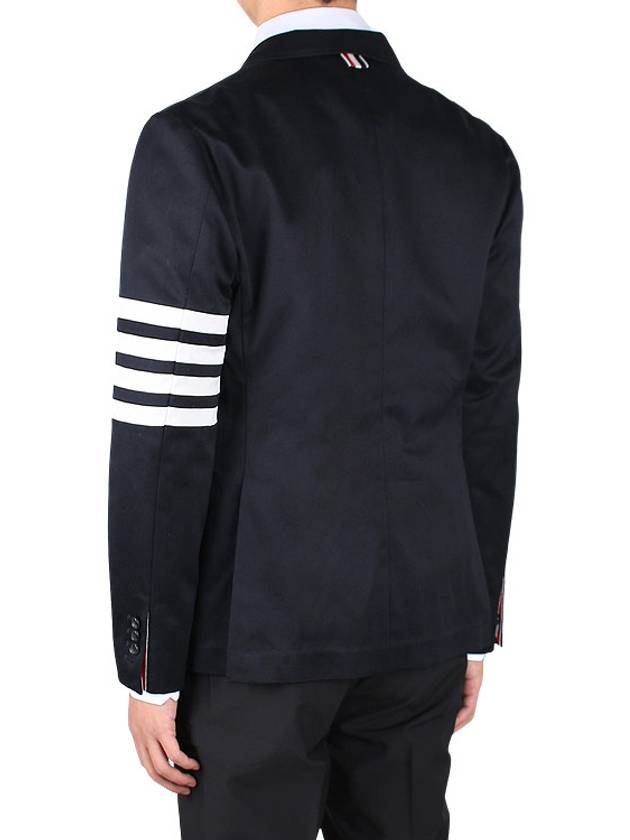 4 Bar Armband Cotton Blazer Jacket Navy - THOM BROWNE - BALAAN 6