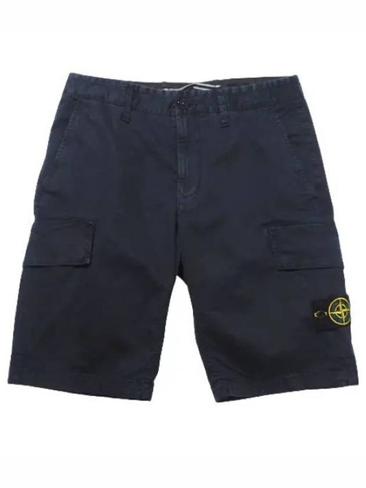 Old Effect Badge Cargo Bermuda Pants Slim Fit Men s Shorts Short - STONE ISLAND - BALAAN 1