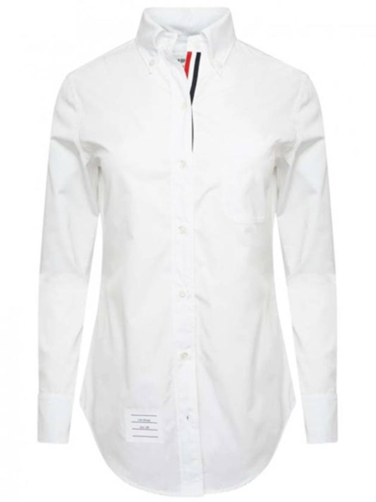 Button Down Cotton Oxford Long Sleeve Shirt White - THOM BROWNE - BALAAN 2