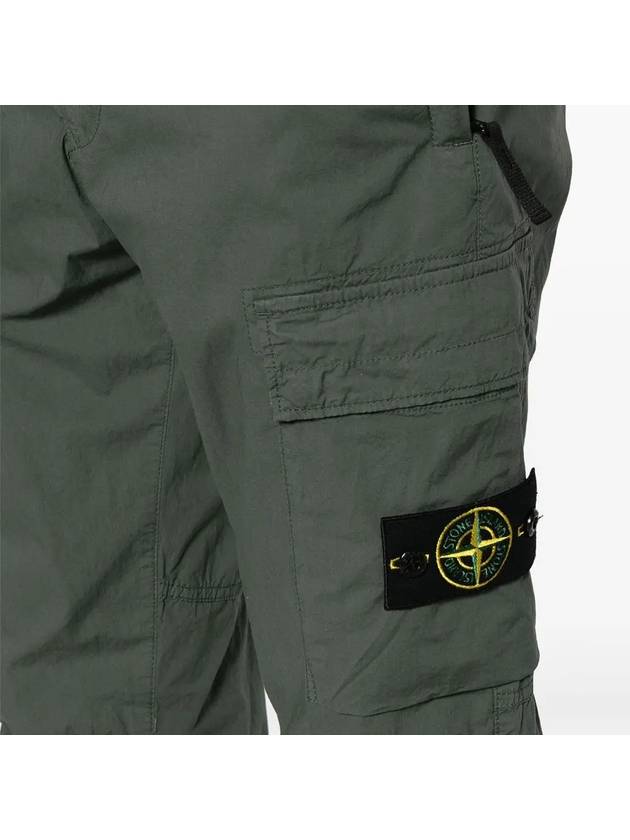 Stretch Cotton Tela Paracadute Cargo Straight Pants Dark Green - STONE ISLAND - BALAAN 5