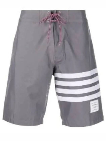 Men's Diagonal Drawstring Waist Board Swim Shorts Mid Grey - THOM BROWNE - BALAAN 2