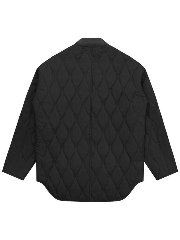 Men's Varsity Neck Quilted Jumper Black SW22IJP05BK - SOLEW - BALAAN 3