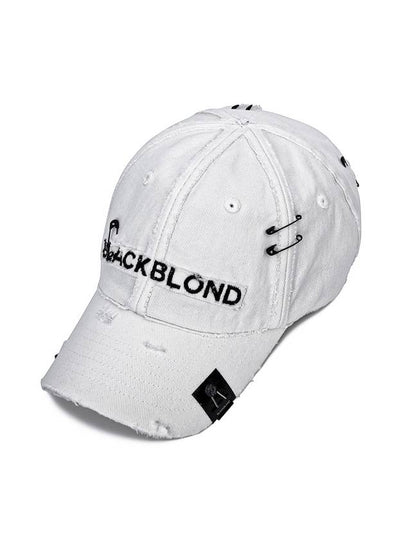 Cross Damage Custom Denim Cap White - BLACKBLOND - BALAAN 2