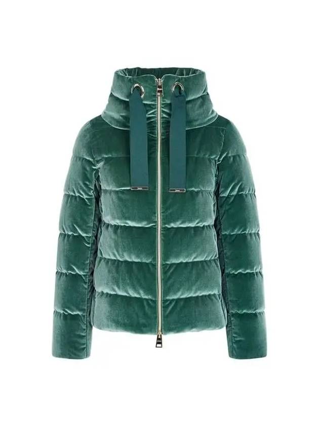 Women s Velor High Neck Goose Down Padded Jacket Green 271485 - HERNO - BALAAN 1