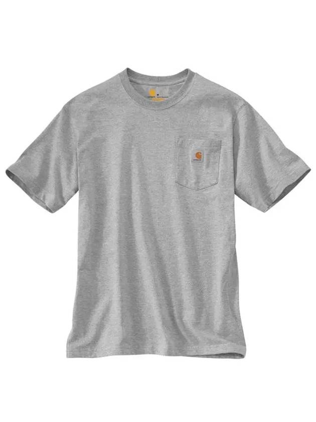 Pocket short sleeve t shirt heather gray K87 HGY - CARHARTT - BALAAN 1