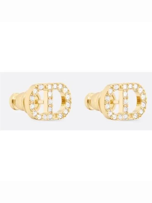 Petit CD Crystal Mini Stud Earrings Gold - DIOR - BALAAN 4