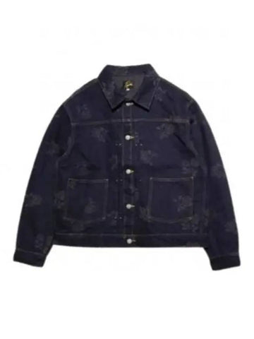 MW 13oz Rose Jacquard Denim Jacket Black - NEEDLES - BALAAN 1