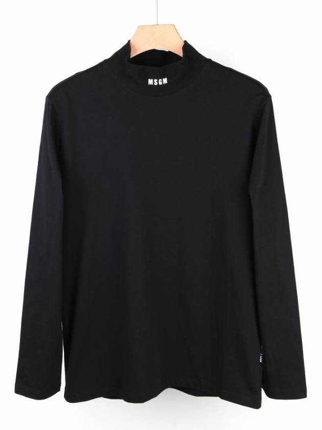 Men's Small Logo Turtleneck Black MM93 - MSGM - BALAAN 1