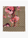 GG Flower Square Shawl Wool Muffler Pink - GUCCI - BALAAN 5