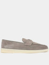 Triangle Logo Suede Loafers Grey - PRADA - BALAAN 2