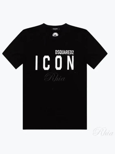 Men's Icon Logo Short Sleeve T-Shirt Black - DSQUARED2 - BALAAN 2