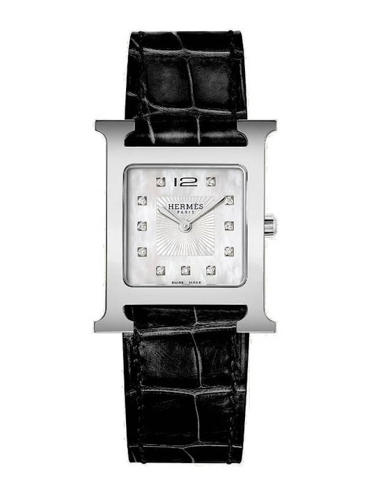 Heure H Medium Model 30MM Watch Black - HERMES - BALAAN 2