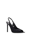 Monogram Jacquard Slingback Heel Black - SAINT LAURENT - BALAAN 3