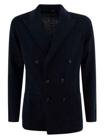 Men's Double Breasted Cardigan Navy - RVR LARDINI - BALAAN 1