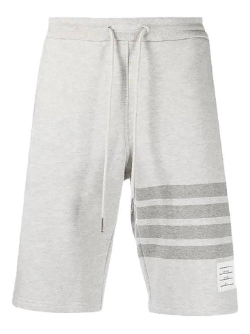 Diagonal Armband Sweat Shorts Pastel Grey - THOM BROWNE - BALAAN 1