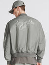 Cotton Blend Bomber Jacket Grey - DIOR - BALAAN 3