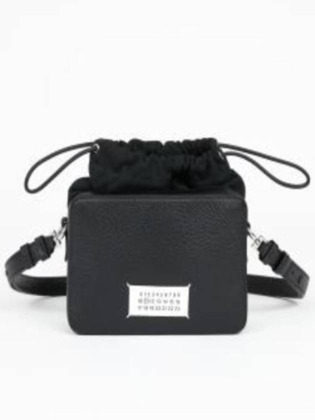 Logo Patch Leather Bucket Cross Bag Black - MAISON MARGIELA - BALAAN 3