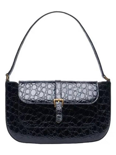 Bypa Miranda Quair Emboss Crocodile Circular Noir Shoulder Bag Black - BY FAR - BALAAN 1