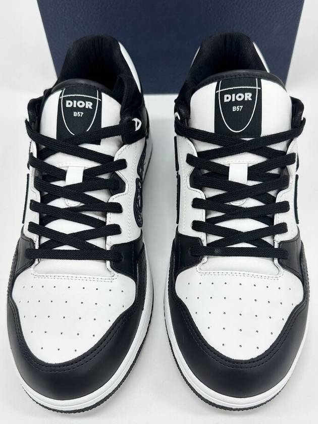 Oblique Detail Leather Low Top Sneakers White Black - DIOR - BALAAN 4