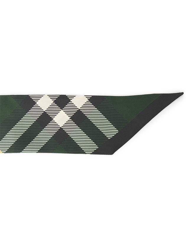 Check Silk Scarf Green - BURBERRY - BALAAN 5