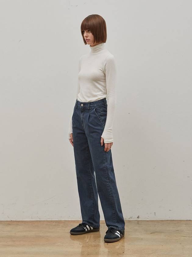 Denim tuck basic straight pants indigo - RYUL+WAI: - BALAAN 2