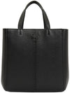 McGraw Carryall Double T Leather Tote Bag Black - TORY BURCH - BALAAN 3