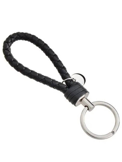 Intrecciato Leather Key Holder Black - BOTTEGA VENETA - BALAAN 2