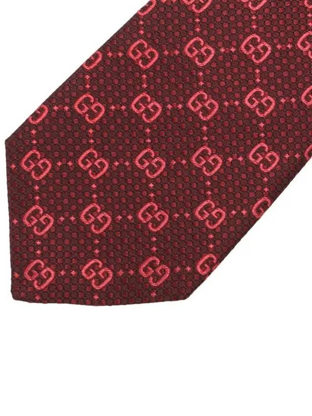 GG Silk Jacquard Tie Bordeaux - GUCCI - BALAAN 4