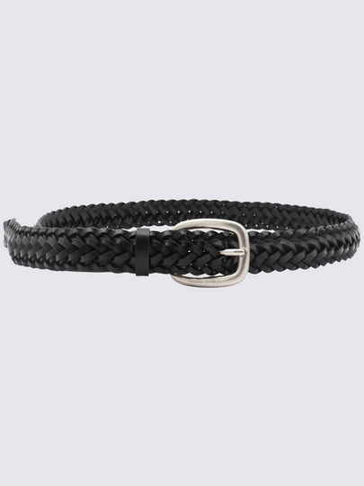 Braided Houston Leather Belt Black - GOLDEN GOOSE - BALAAN 2